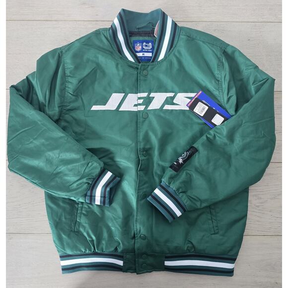 NFL New York Jets Men’s Ultra Game Satin Team Full-Snap Jacket Size M Green
